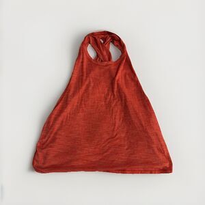 Lululemon Essential Tank Orange Pleated Racerback Athletic Top Size 6